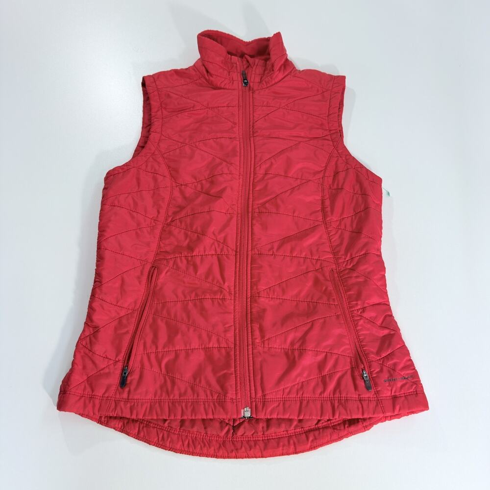 Columbia Women’s S Red Omni-Heat Quilted Puffer Vest Full Zip Lightweight Layer